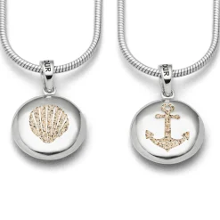 Anhänger "Anker/Muschel" Ellipse, Strandsand