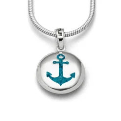 Anhänger "Anker/Muschel" Ellipse, Strandsand/ bl. Steinsand