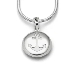 Anhänger "Anker/Muschel" Ellipse, hell rhodiniert