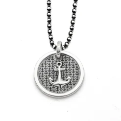 Anhänger Ankerplatz "Anker" rund oxidiert