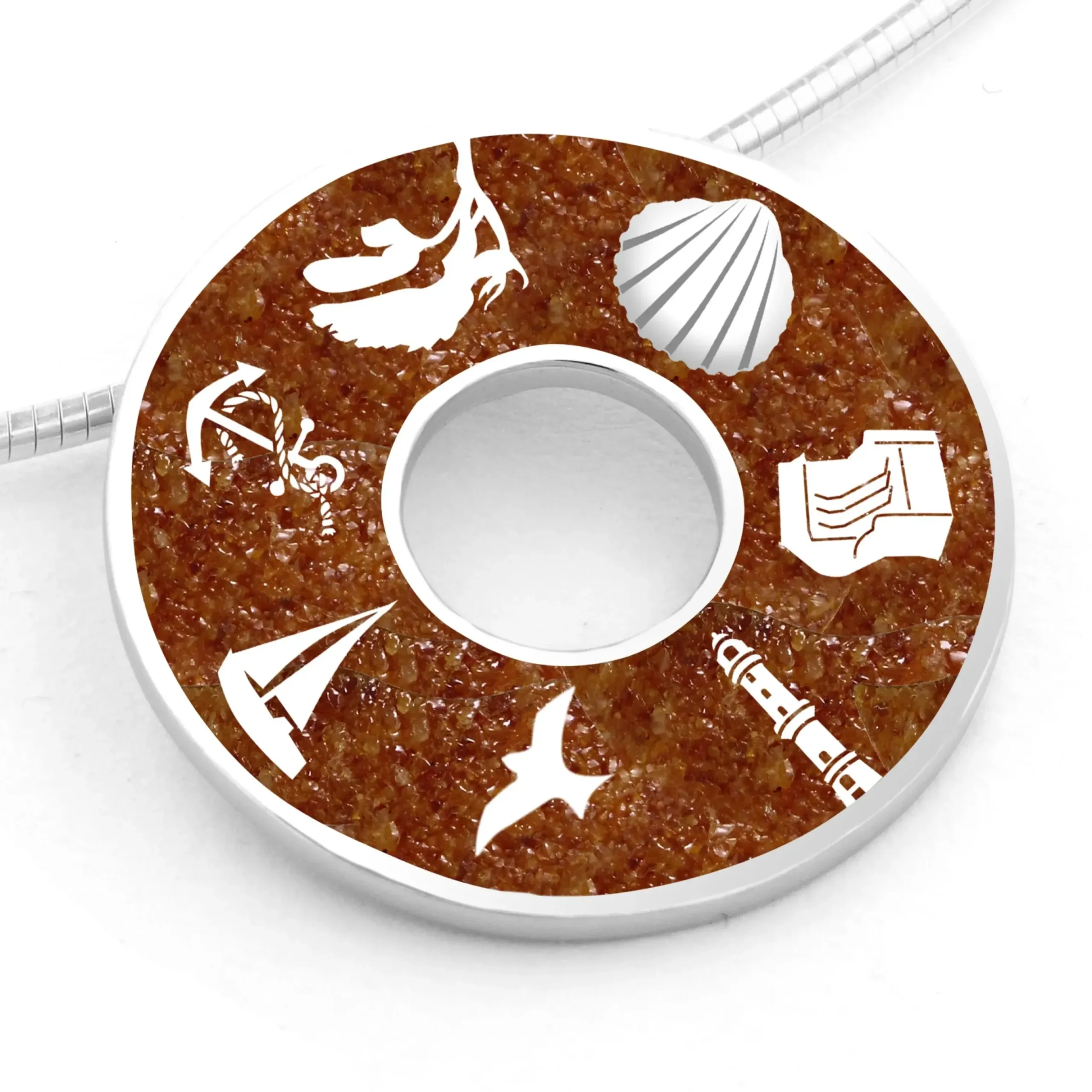 Anhänger "Donut Ostsee" Bernsteinsand