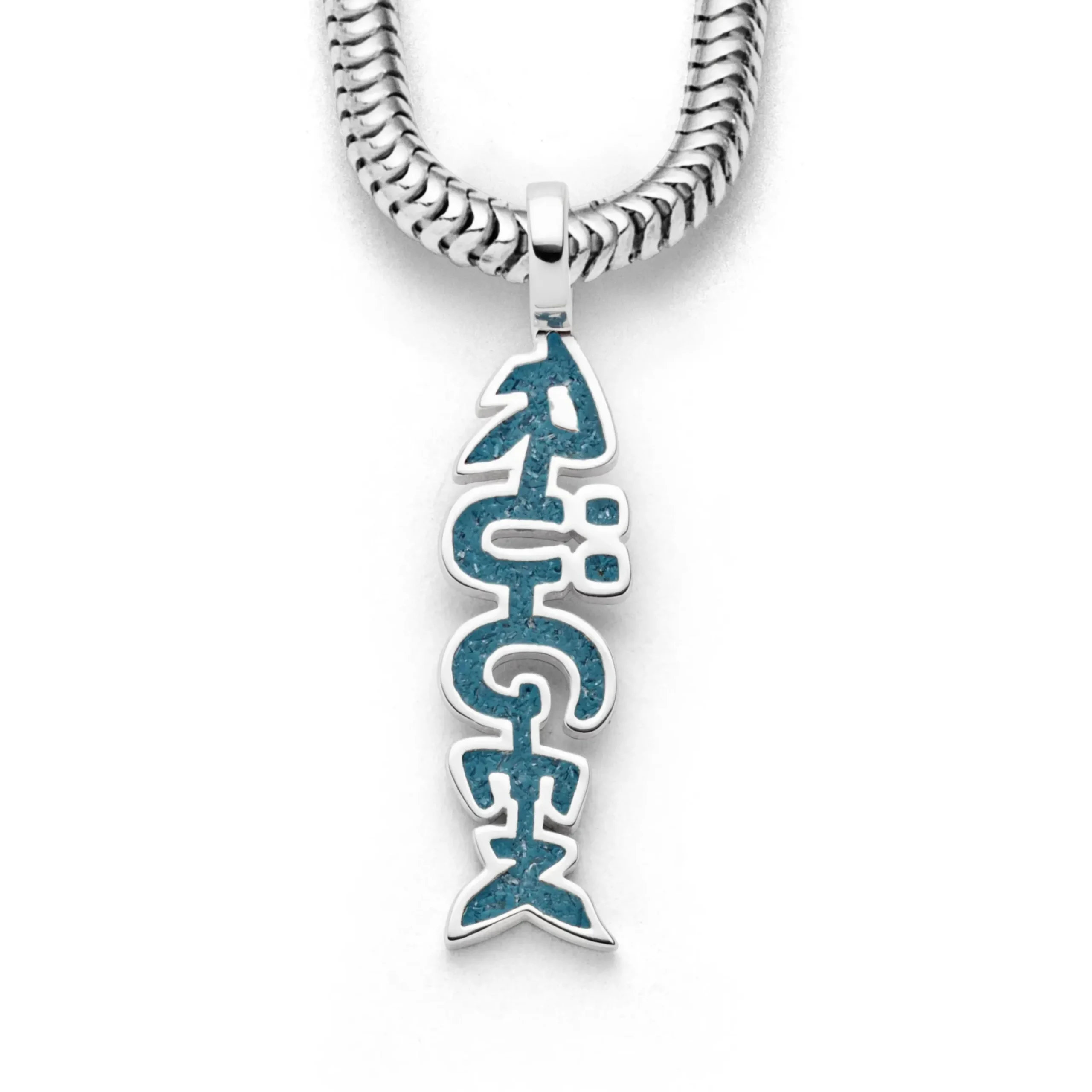 Anhänger Fischgräte "Rügen" blauer Steinsand