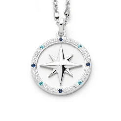 Anhänger "Kompassrose 2.0" Zirkonia, innen matt