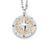 Anhänger "Kompassrose 2.0" Zirkonia und Strandsand