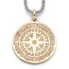 Anhänger "Kompassrose" vergoldet Strandsand