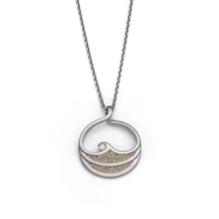 Anhänger "Maui" Strandsand /Zirk. rhodiniert