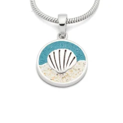 Anhänger "Muschel"Strandsand/Steinsand blau