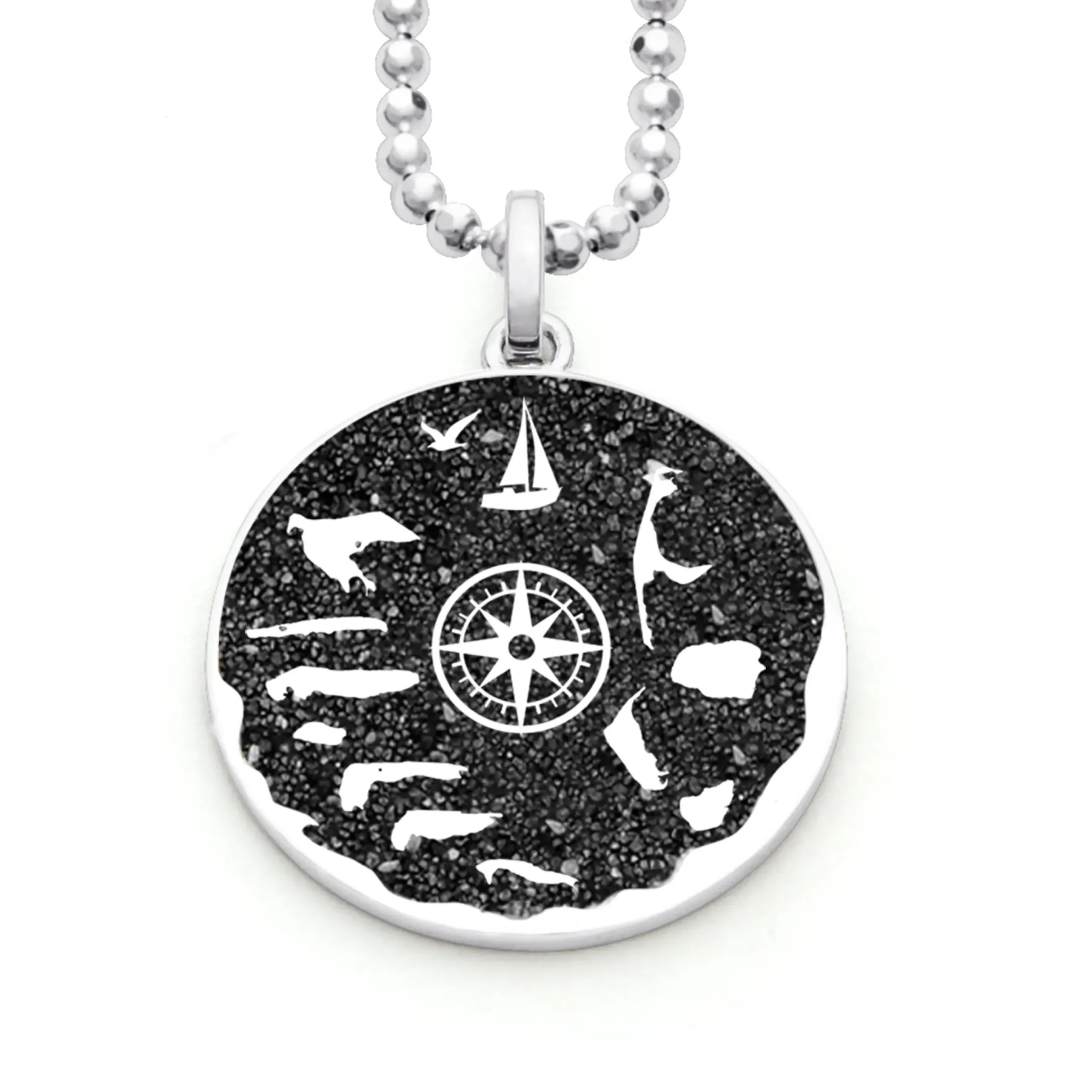 Anhänger "Nordsee Kompassrose" Lavasand