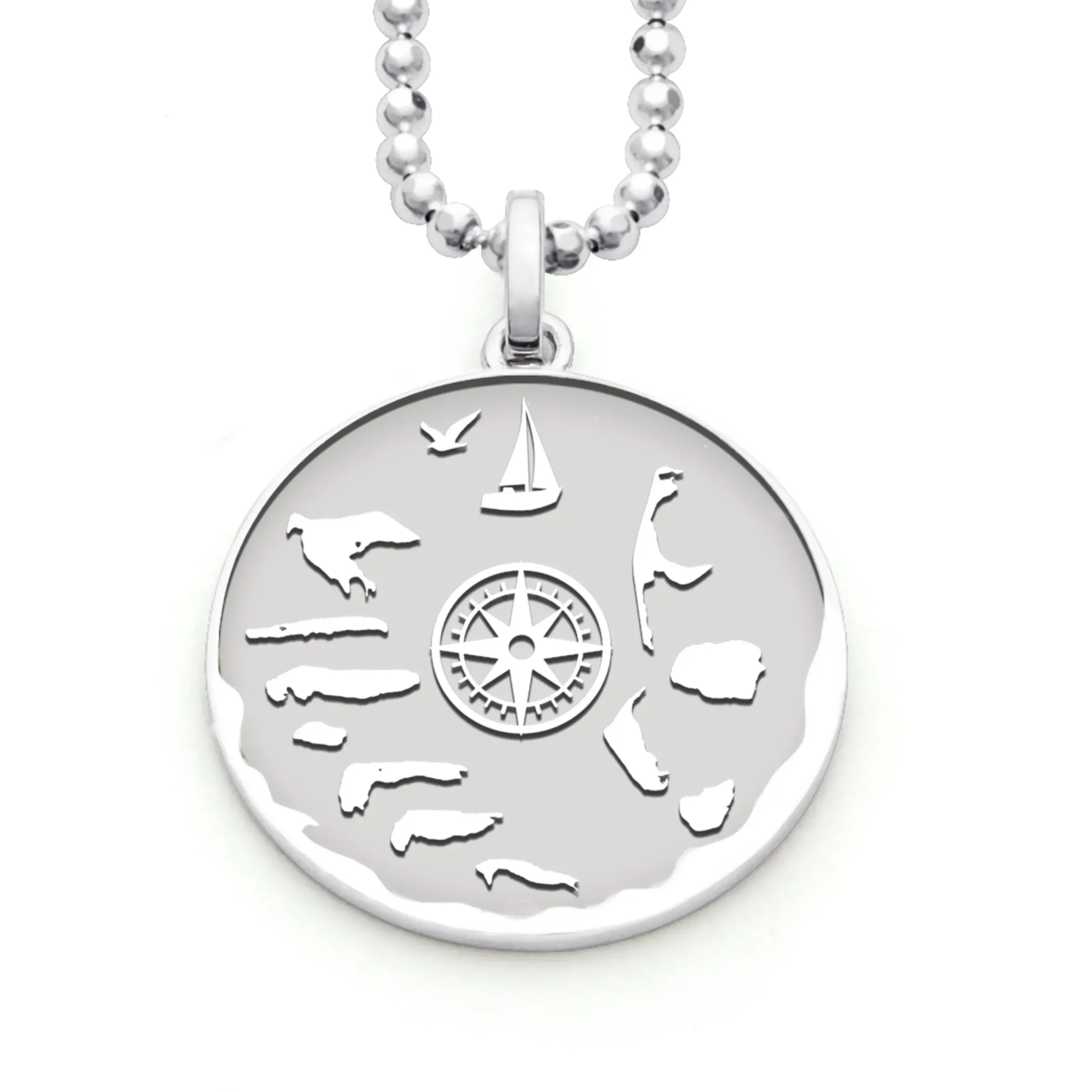Anhänger "Nordsee Kompassrose" sandlos, hell rhod.