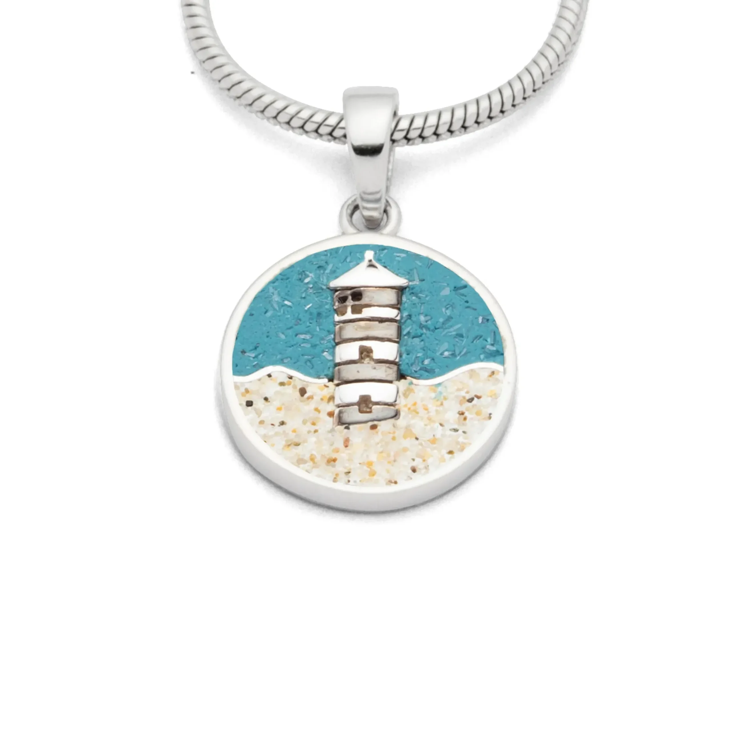 Anhänger "Pilsumer Leuchtturm"Strandsand/Steinsand blau