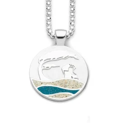 Anhänger Strandwellen "Küste" Strandsand/bl. Steinsand