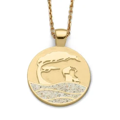 Anhänger Strandwellen "Küste" Strandsand, vergoldet