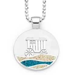 Anhänger Strandwellen "Norderney" Strandsand/bl. Steinsand