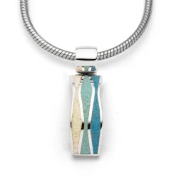 Anhänger "Welle 2.0"Strandsand/blauer Steinsand