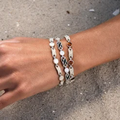 Armband "Eleganza" Lavasand/Perlmutt