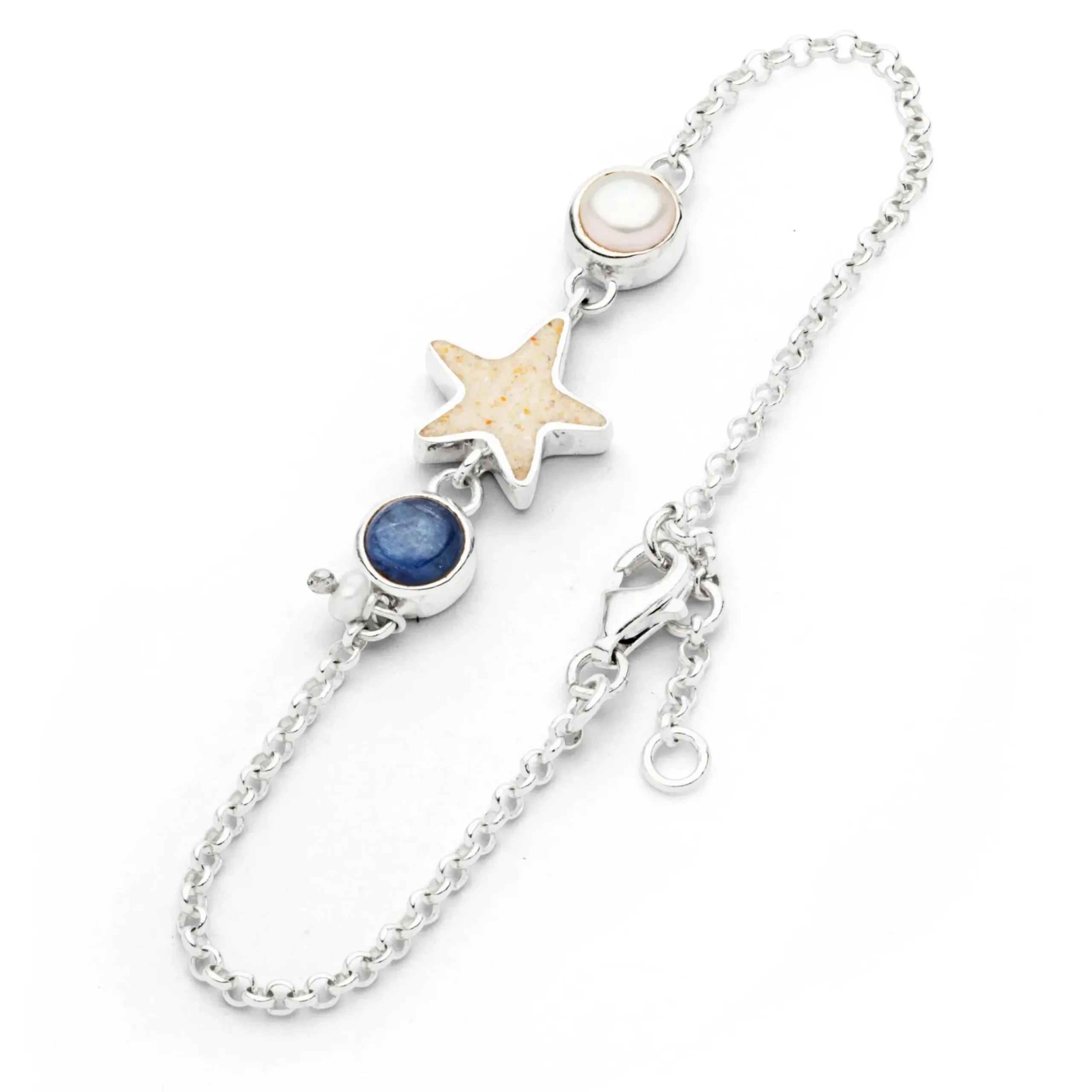 Armband "Sandseestern/Perle/Kyanit" Strandsand