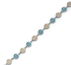 Armband "Spirale 2.0" Sand/blauer Steinsand