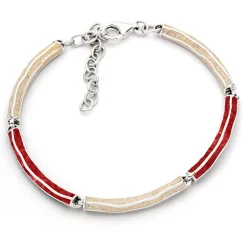 Armband "Wellenspiel" Strandsand/Koralle