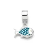 Charm "Fisch" Steinsand blau