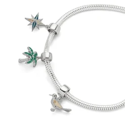 Charm "Kompassrose" Strandsand/Steinsand blau