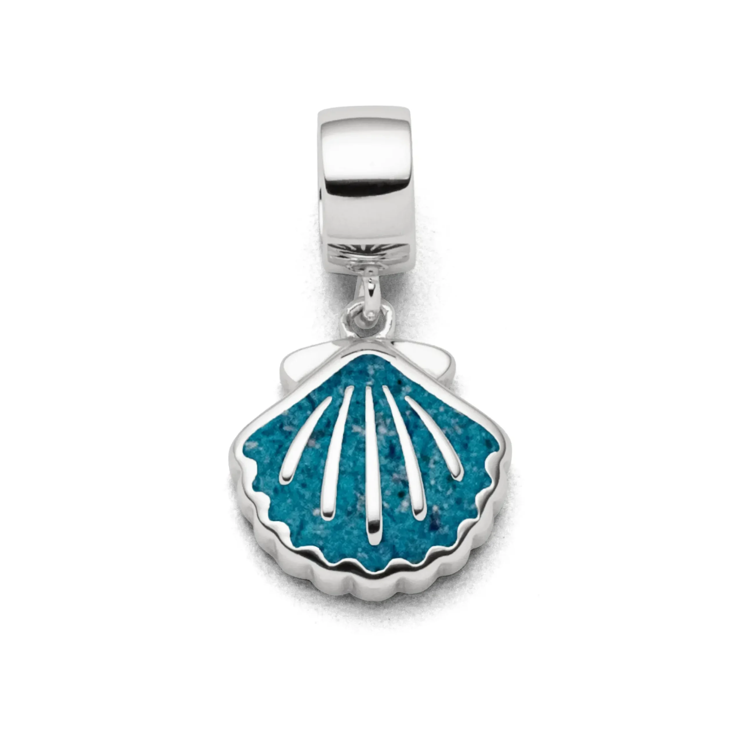 Charm "Muschel" Steinsand blau