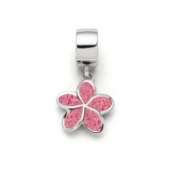 Charm "Plumeria Blüte" Steinsand rosa