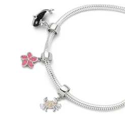 Charm "Plumeria Blüte" Steinsand rosa