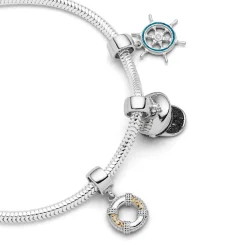 Charm "Steuerrad" Steinsand blau