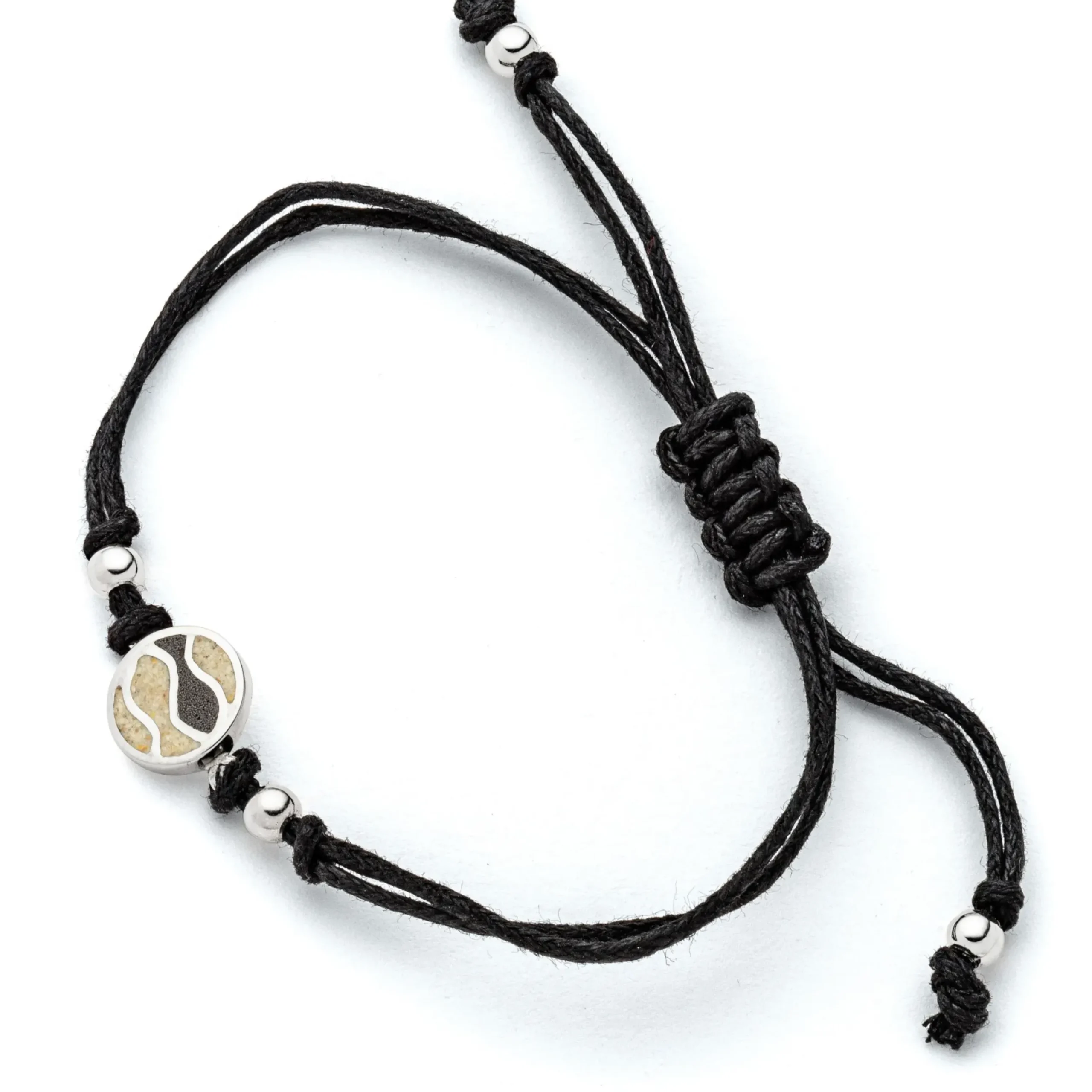 Cotton-Arm. "Strandwellen" Strandsand/Lavasand 925er Silber