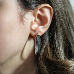 Creole "oval 36,8mm" Lavasand