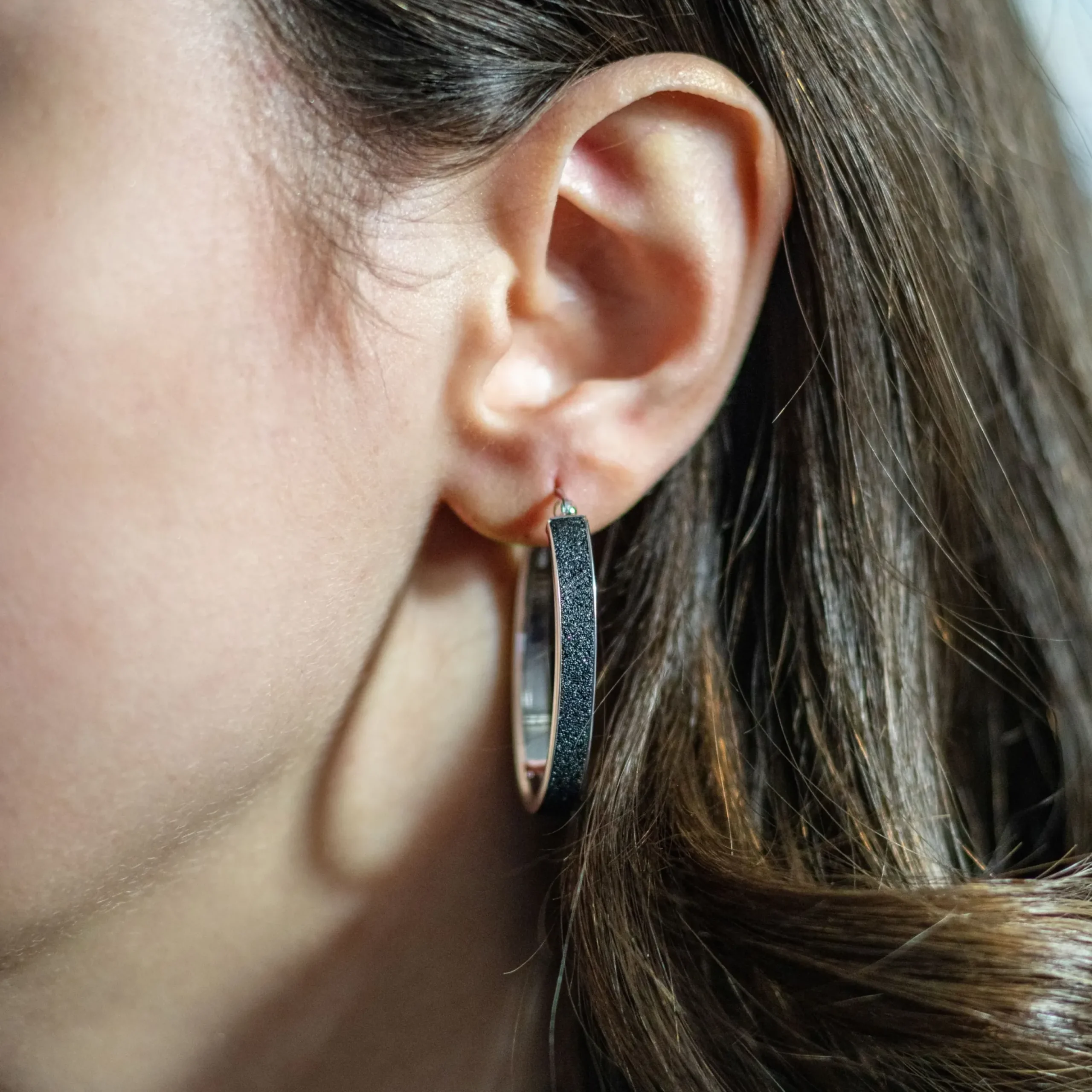 Creole "oval 36,8mm" Lavasand