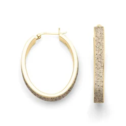 Creole "oval 36,8mm" Strandsand vergoldet