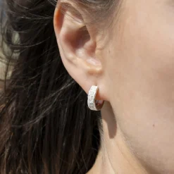 Creole"Nordlicht" Sand/Zirkonia rhodiniert