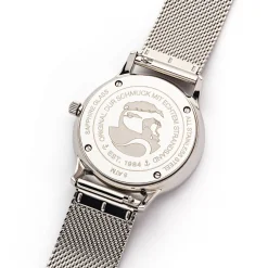 DUR Uhr 40er "Küste" Lavasand, Mesh Band Edelstahl