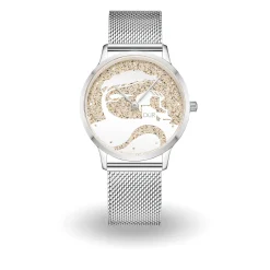 DUR Uhr 36er "Küste" Strandsand, Mesh Band Edelstahl