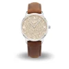 DUR Uhr 36er "Maritim" Strandsand, Lederband braun