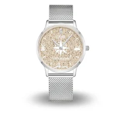 DUR Uhr 36er "Ostfriesland" Strandsand, Mesh Band Edelstahl