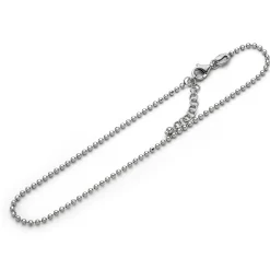 Fußkette "geschliffene Kugel" rhodiniert