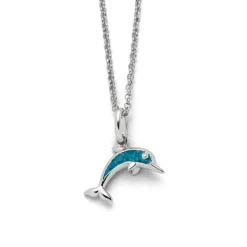 Kette "Delfin" Blauer Steinsand