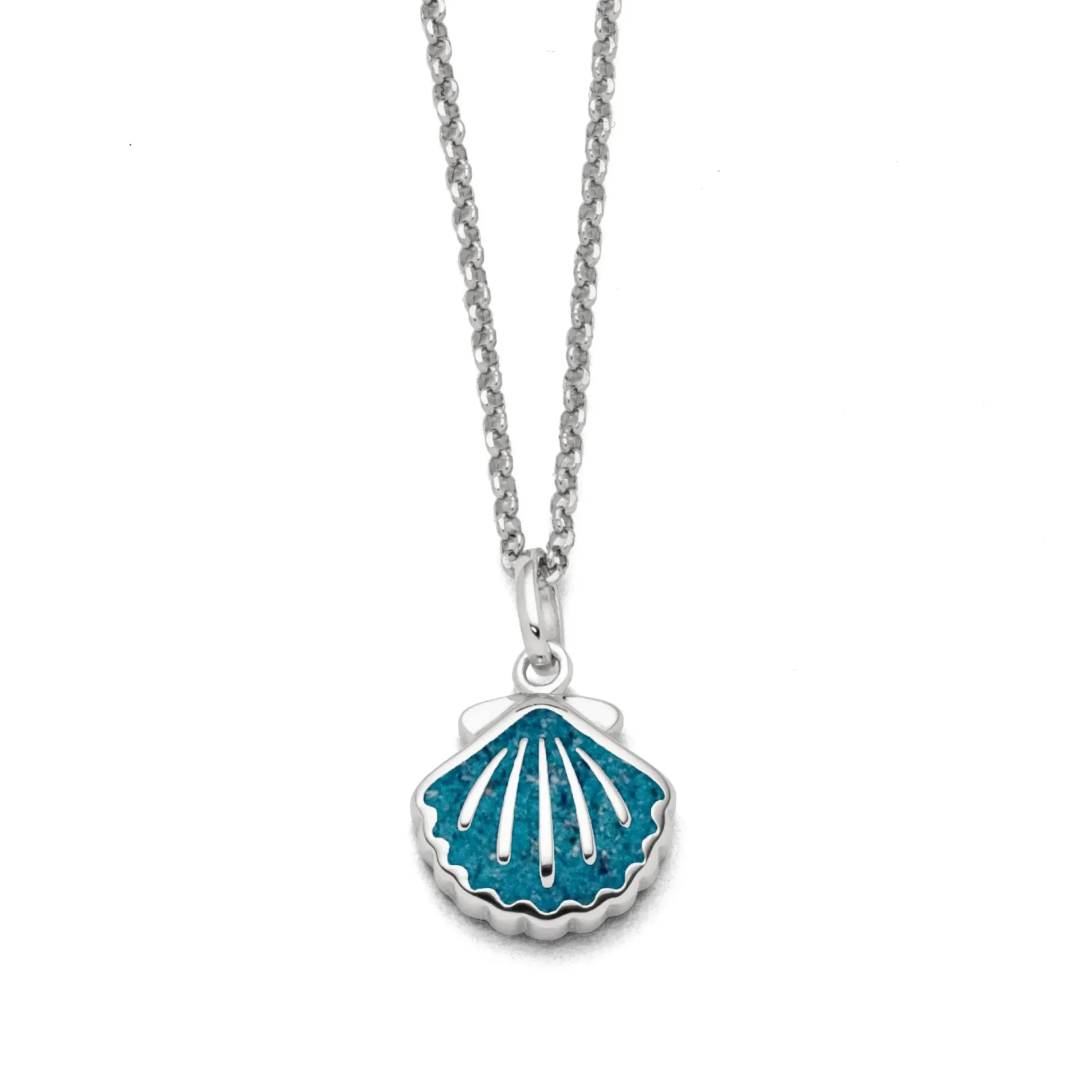 Kette "Muschel" Steinsand blau
