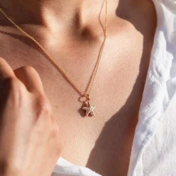 Kette "Seestern" Strandsand vergoldet