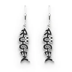 Ohrhänger Fischgräte "Rügen" Lavasand