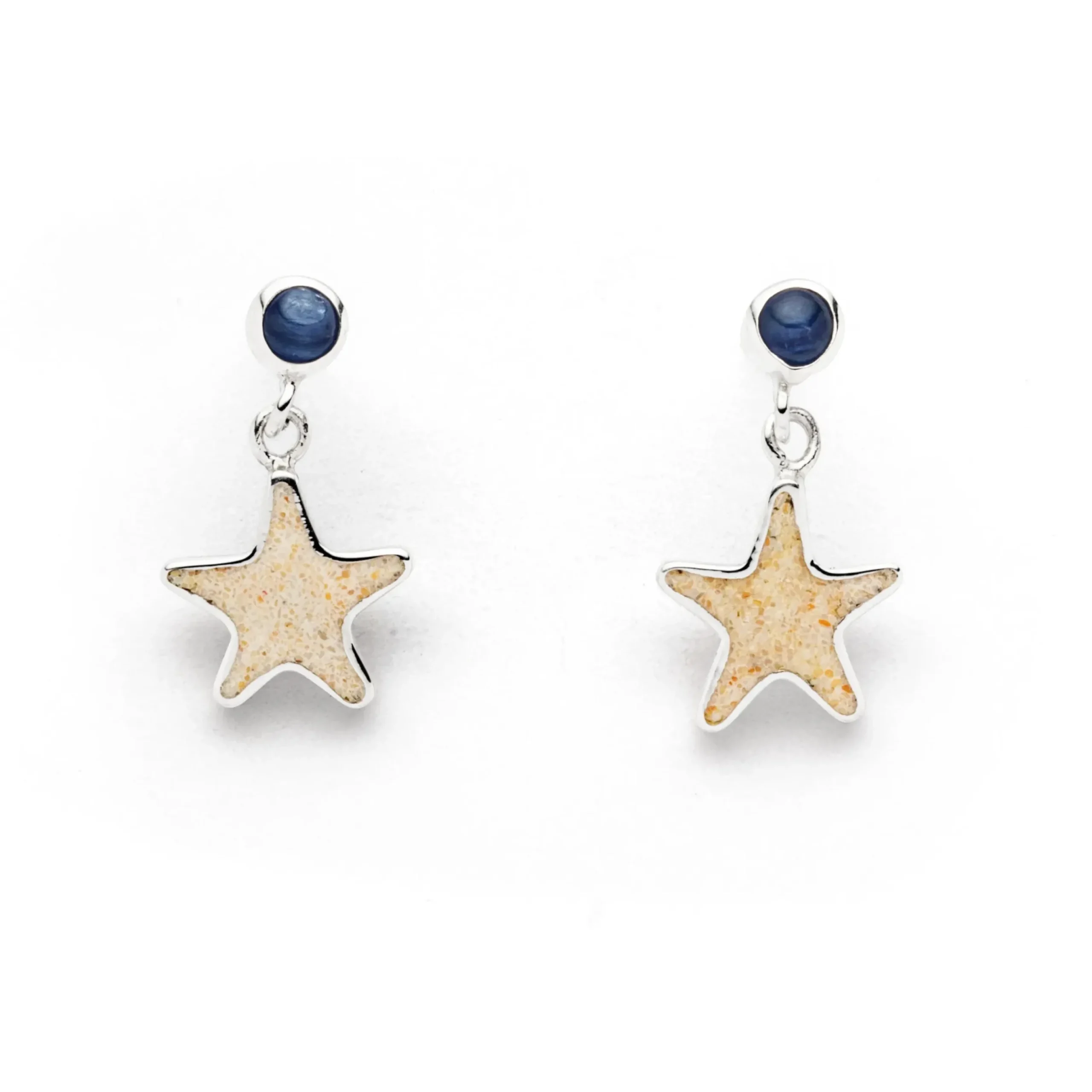 Ohrhänger "Sandseestern/Kyanit" Strandsand