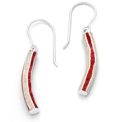 Ohrhänger "Wellenspiel" Strandsand/Koralle