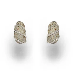 Ohrring "Bali" Strandsand rhodiniert