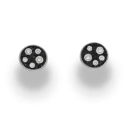 Ohrring "Monaco" Lavasand/Zirkonia rhodiniert