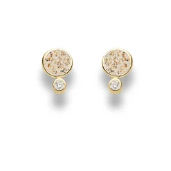 Ohrring "Polarstern 2.0" Strandsand vergoldet