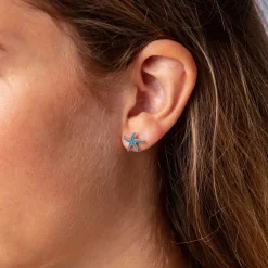 Ohrring "Seestern blau"