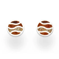 Ohrring "Strandwelle" Bernstein-Strandsand-Mix