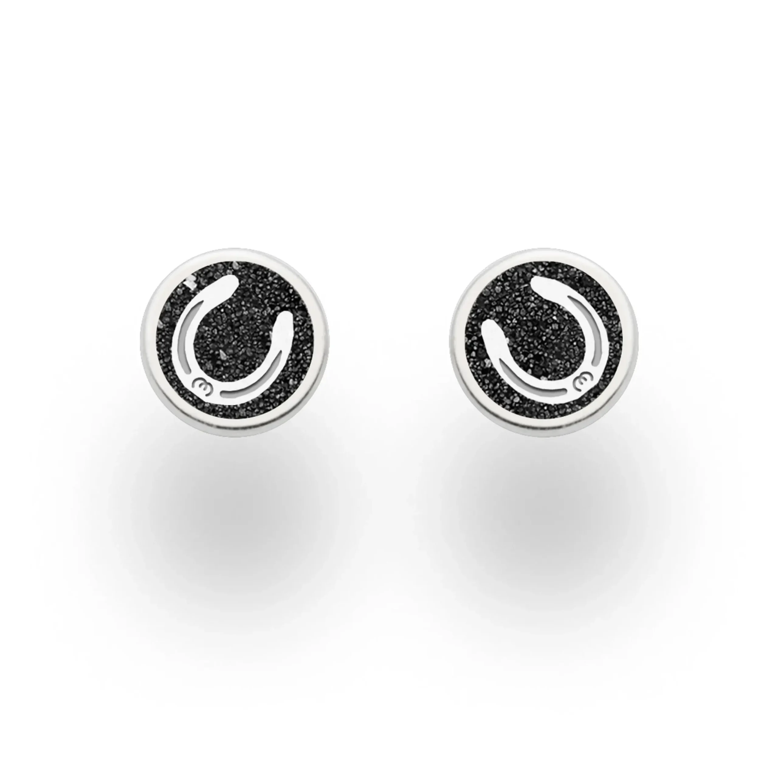 Ohrstecker Pferdeglück "Hufeisen" Lavasand